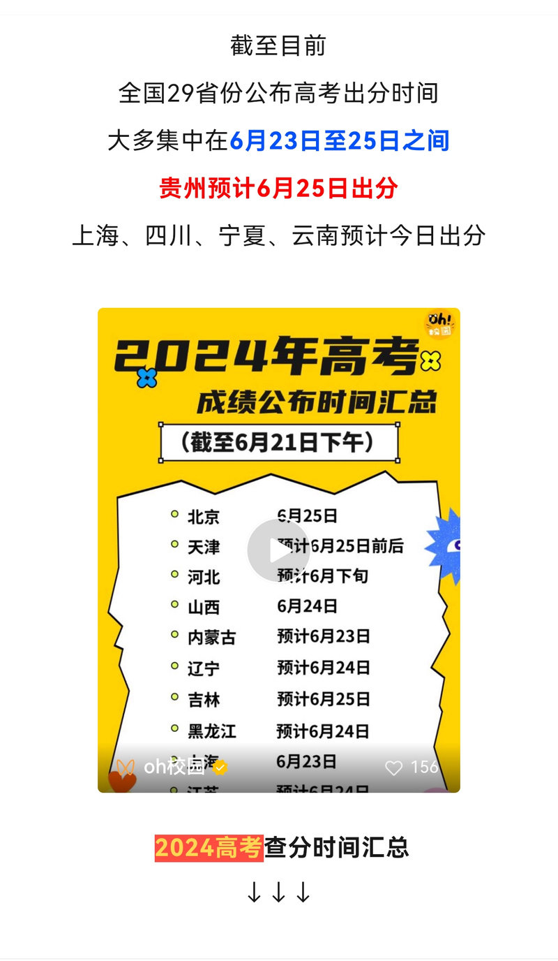 貴州省高考成績公布的時間_貴州高考成績查詢時間_貴州高考錄取結果公布時間