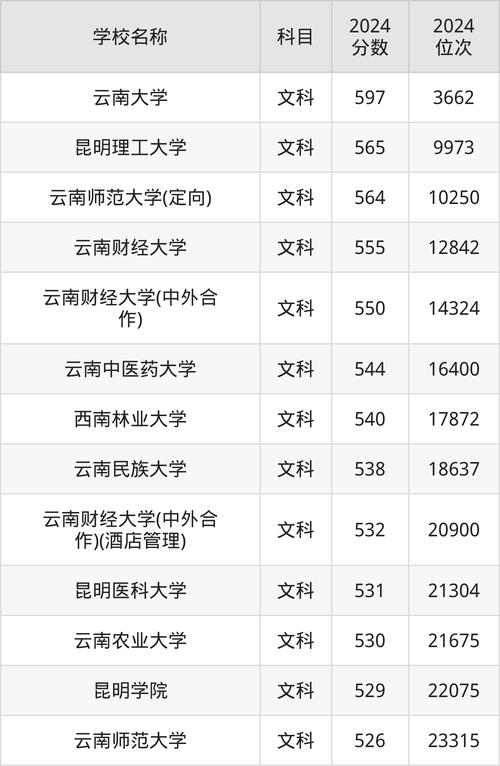 云南藝術學院分數線_云南一本大學排名2025_云南大學錄取分數線2024